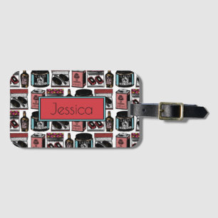 ヴィンテージ化粧品パターン オーダーメイド ラゲッジタグ