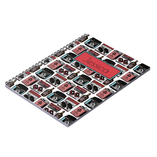 ヴィンテージ化粧品パーソナライズされた ノートブック (左側)