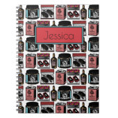 ヴィンテージ化粧品パーソナライズされた ノートブック (正面)