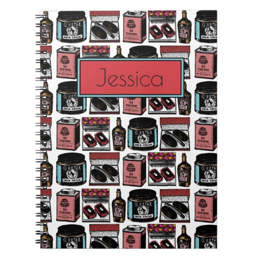 ヴィンテージ化粧品パーソナライズされた ノートブック (正面)