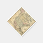 ヴィンテージ北アメリカの地図プリント スタンダードカクテルナプキン (角)