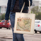 ヴィンテージ北アメリカの地図探検に行こう トートバッグ