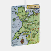 ヴィンテージ北ウェールズの地図 メタルオーナメント (正面右)