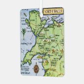 ヴィンテージ北ウェールズの地図 メタルオーナメント (正面左)