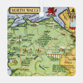 ヴィンテージ北ウェールズの地図 メタルオーナメント (裏面)
