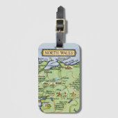 ヴィンテージ北ウェールズの地図 ラゲッジタグ (正面縦)