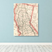 ヴィンテージ北カリフォルニアの地図(1883) キャンバスプリント (インサイチュ (ウッドフロア))