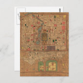 ヴィンテージ北京中国の地図（1914年） ポストカード (正面/裏面)