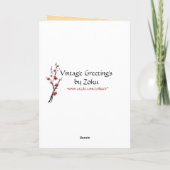 ヴィンテージ北斎日本のグリーティングカード カード (裏面)