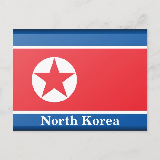 ヴィンテージ北朝鮮国旗の旅行観光 ポストカード (正面)