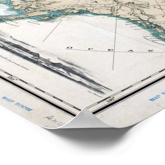 ヴィンテージ北極の地図 ポスター (角)