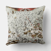 ヴィンテージ北極オールドアンティークマップワールド クッション (裏面)