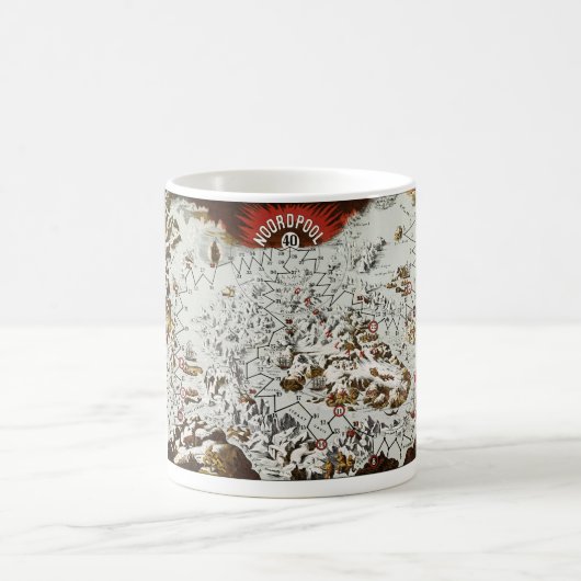 ヴィンテージ北極オールドアンティークマップワールド コーヒーマグカップ (中央)