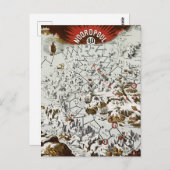 ヴィンテージ北極オールドアンティークマップワールド ポストカード (正面/裏面)