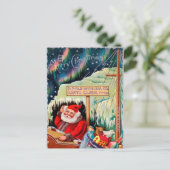 ヴィンテージ北極サンタクリスマスポストカード ポストカード (スタンド正面)