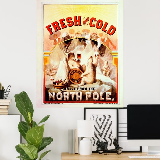 ヴィンテージ北極ビール、新鮮で冷たい ポスター (ホームオフィス)