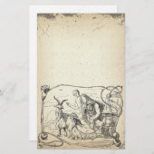 ヴィンテージ北欧神話トールのヤギ文房具 便箋 (正面/裏面)