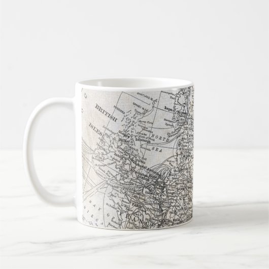 ヴィンテージ北欧・ロシアの景品の地図 コーヒーマグカップ (左)