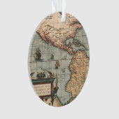 ヴィンテージ北米の地図 オーナメント (正面)