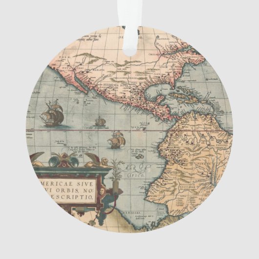 ヴィンテージ北米の地図 オーナメント (裏面)