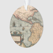 ヴィンテージ北米の地図 オーナメント (正面)