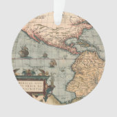 ヴィンテージ北米の地図 オーナメント (正面)