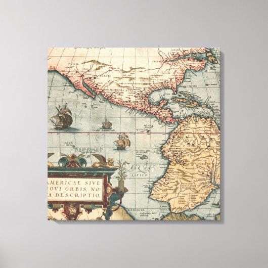 ヴィンテージ北米の地図 キャンバスプリント (正面)