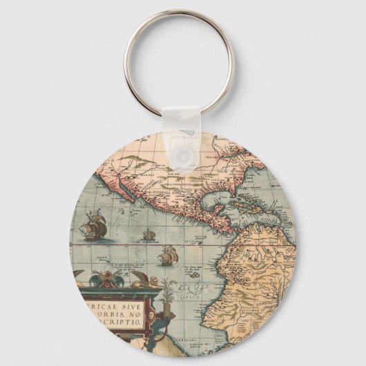 ヴィンテージ北米の地図 キーホルダー (正面)