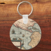 ヴィンテージ北米の地図 キーホルダー (正面)