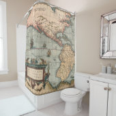 ヴィンテージ北米の地図 シャワーカーテン (インサイチュ)
