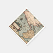ヴィンテージ北米の地図 スタンダードカクテルナプキン (角)