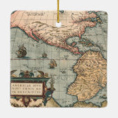 ヴィンテージ北米の地図 セラミックオーナメント (裏面)