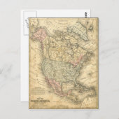 ヴィンテージ北米の地図 ポストカード (正面/裏面)