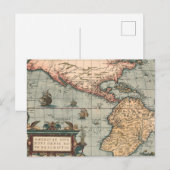 ヴィンテージ北米の地図 ポストカード (正面/裏面)