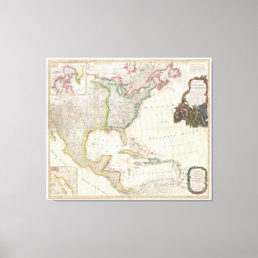 ヴィンテージ北米の地図(1794) キャンバスプリント (正面)
