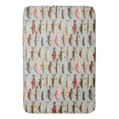 ヴィンテージ北米の魚のパターン バスマット (正面縦)