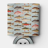 ヴィンテージ北米魚パターンクーラーボックス 缶クーラー (正面)