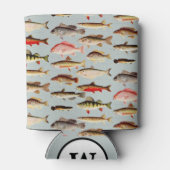 ヴィンテージ北米魚パターンクーラーボックス 缶クーラー (裏面)