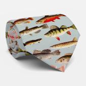 ヴィンテージ北米魚パターン ネクタイ (ロール)