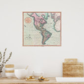 ヴィンテージ北米・南米の地図1806 ポスター (キッチン)