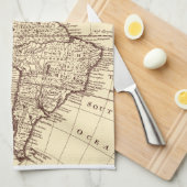ヴィンテージ北米・南米の地図 キッチンタオル (四つ折り)