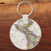 ヴィンテージ北米・南米の地図 キーホルダー (正面)