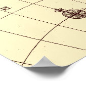 ヴィンテージ北米・南米の地図 ポスター (角)