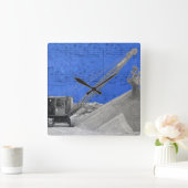 ヴィンテージ北西クレーン操作者摩擦リグ スクエア壁時計 (ホーム)