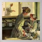 ヴィンテージ医学、ナースと生まれたばかりのベビー乳児 ポスター (正面)