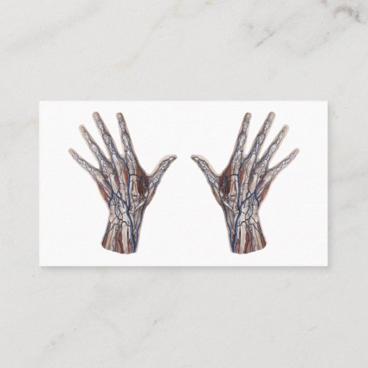 ヴィンテージ医学、人間の解剖学的手指 名刺 (裏面)