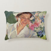 ヴィンテージ医学、制服の幸せなナース アクセントクッション (正面)