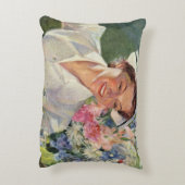 ヴィンテージ医学、制服の幸せなナース アクセントクッション (裏面(縦))