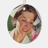 ヴィンテージ医学、制服の幸せなナース セラミックオーナメント (左)