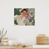 ヴィンテージ医学、制服の幸せなナース ポスター (キッチン)